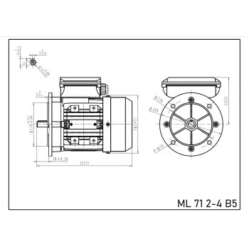 Silnik elektryczny jednofazowy 0,37kW 1400 obr/min. 71 B5